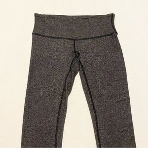 Lululemon Women's Size 4 Wunder Under Pant Legging Herringbone Heathered Black